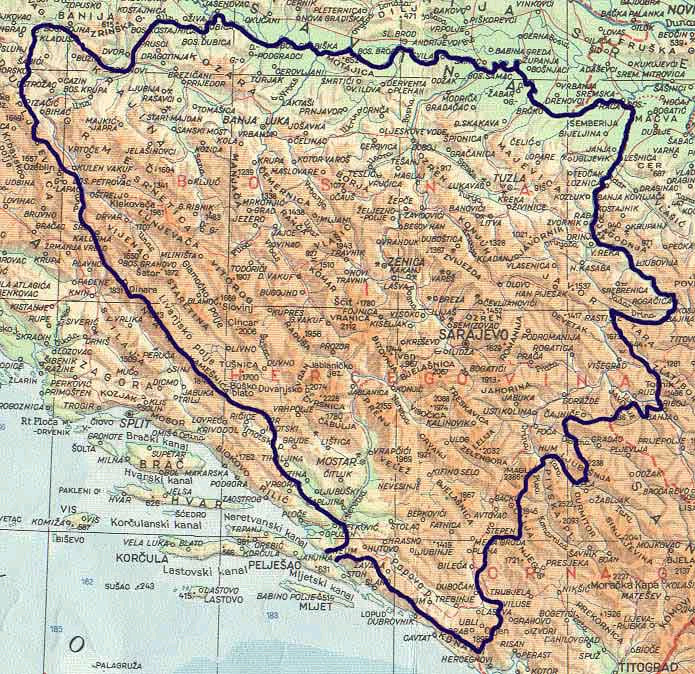 bosna i hercegovina fiziko-geografska karta